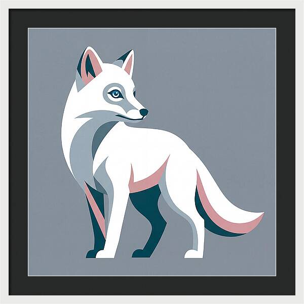 Arctic Fox In Modern Style