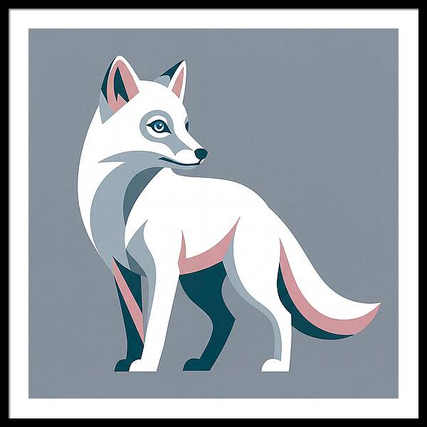 Arctic Fox In Modern Style