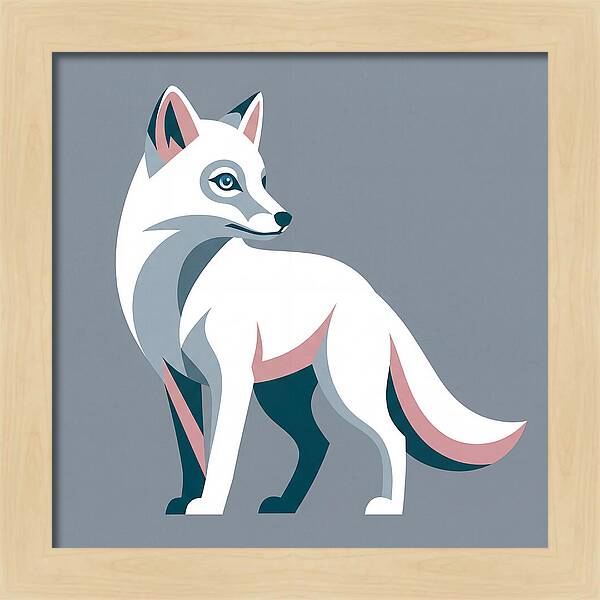 Arctic Fox In Modern Style