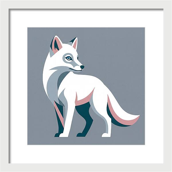 Arctic Fox In Modern Style