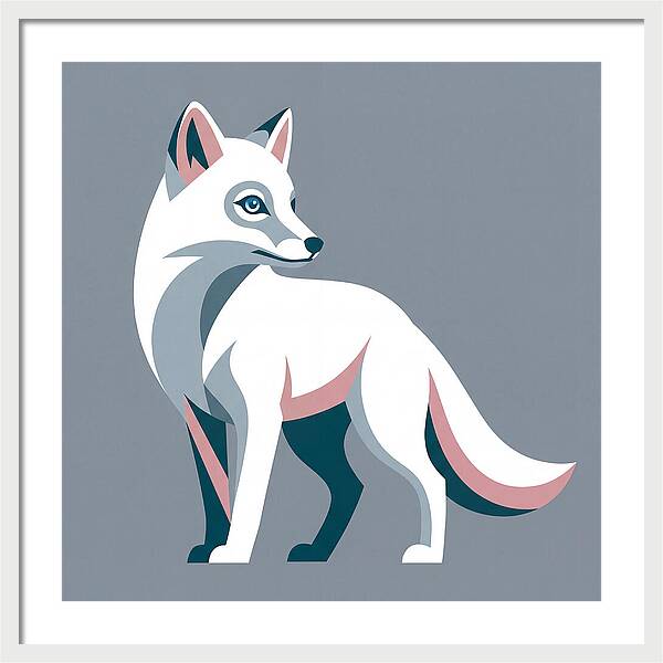 Arctic Fox In Modern Style