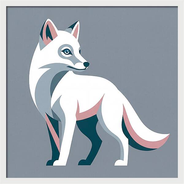 Arctic Fox In Modern Style