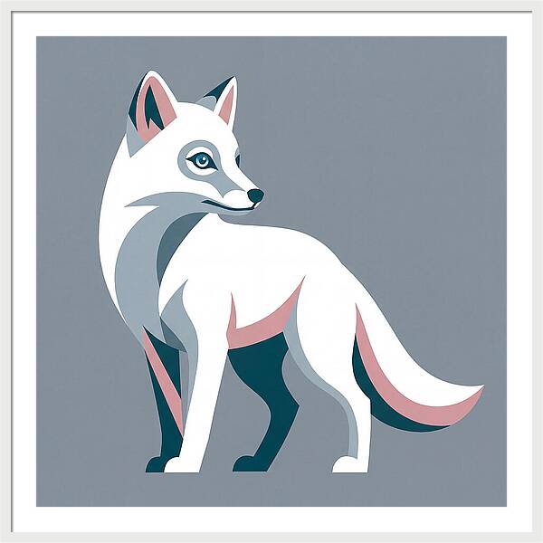 Arctic Fox In Modern Style