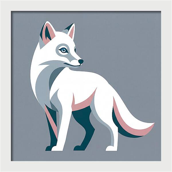 Arctic Fox In Modern Style