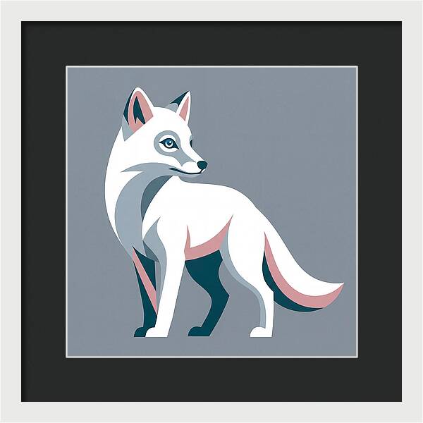 Arctic Fox In Modern Style
