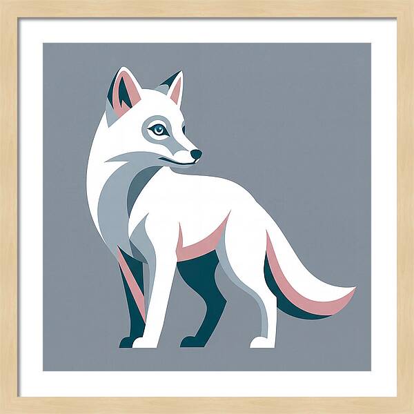 Arctic Fox In Modern Style