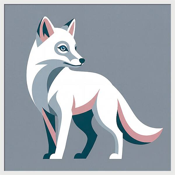 Arctic Fox In Modern Style