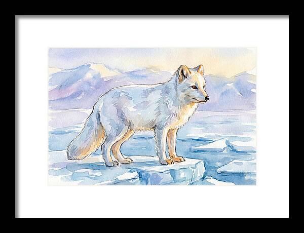 Arctic Fox In Winter Landscape