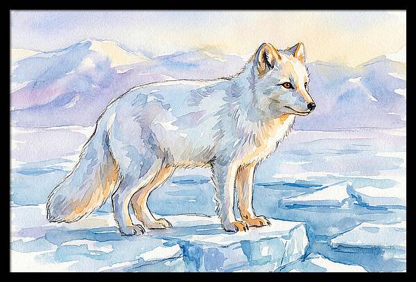 Arctic Fox In Winter Landscape