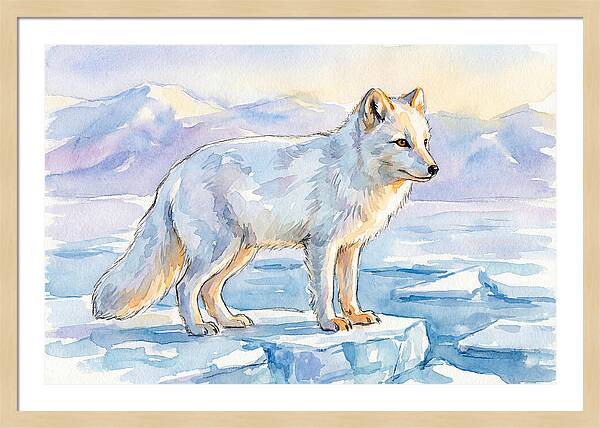 Arctic Fox In Winter Landscape