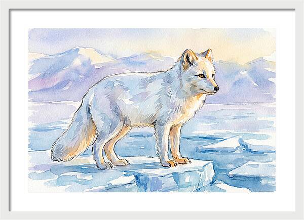 Arctic Fox In Winter Landscape