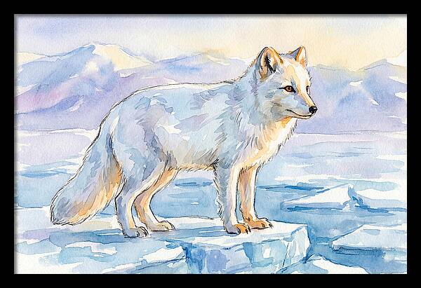 Arctic Fox In Winter Landscape