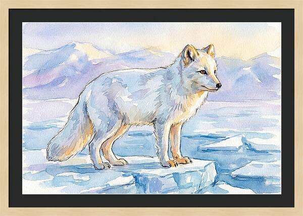 Arctic Fox In Winter Landscape