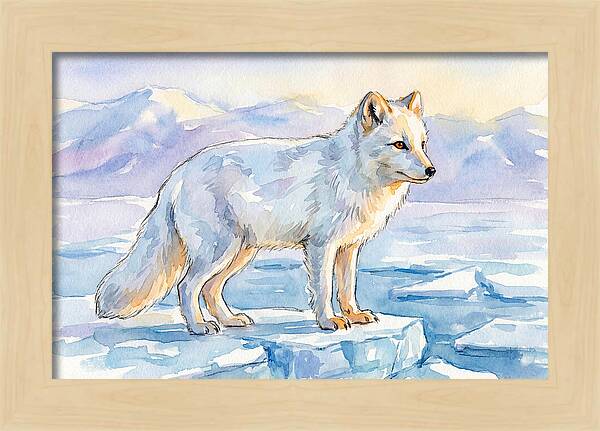 Arctic Fox In Winter Landscape