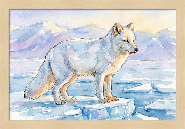 Arctic Fox In Winter Landscape