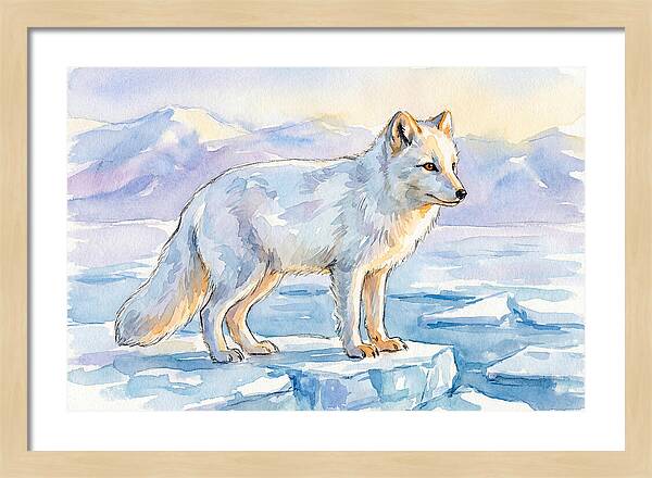 Arctic Fox In Winter Landscape