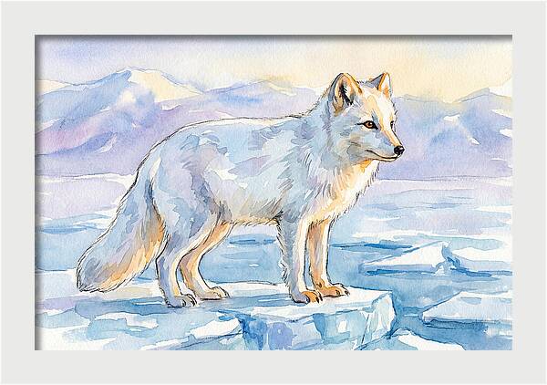 Arctic Fox In Winter Landscape