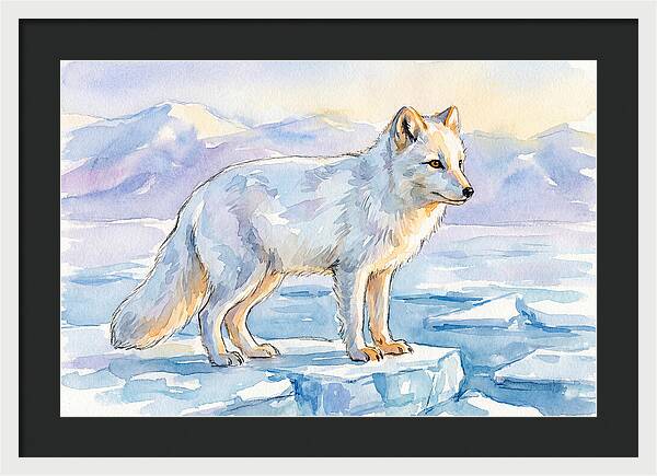 Arctic Fox In Winter Landscape