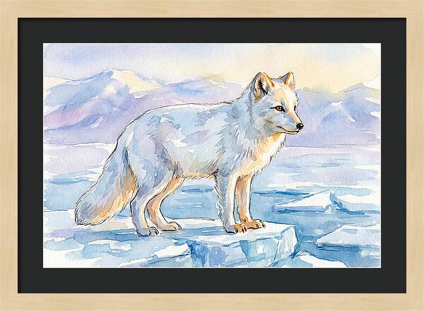 Arctic Fox In Winter Landscape