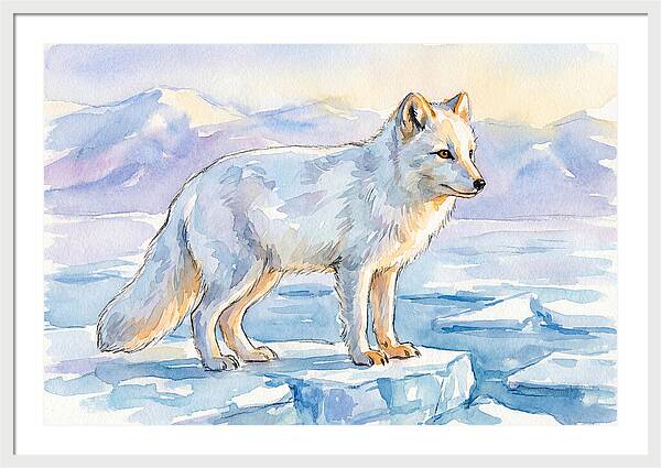 Arctic Fox In Winter Landscape