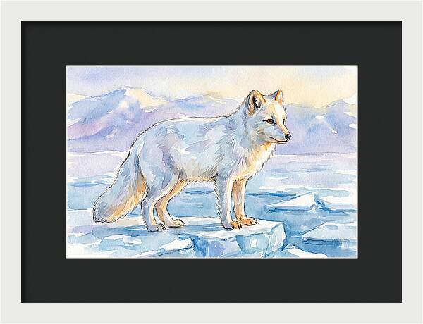 Arctic Fox In Winter Landscape