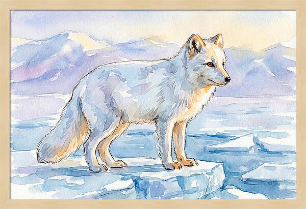 Arctic Fox In Winter Landscape