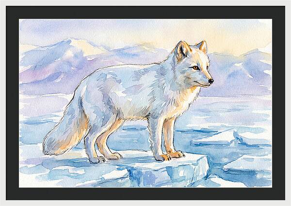 Arctic Fox In Winter Landscape