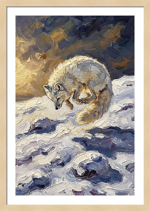 Arctic Fox Pouncing Into Snow