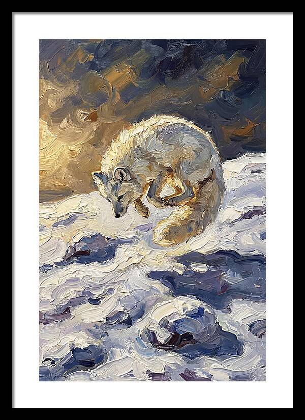 Arctic Fox Pouncing Into Snow