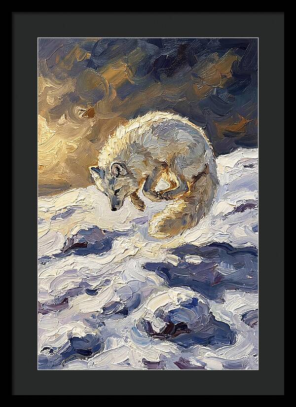 Arctic Fox Pouncing Into Snow