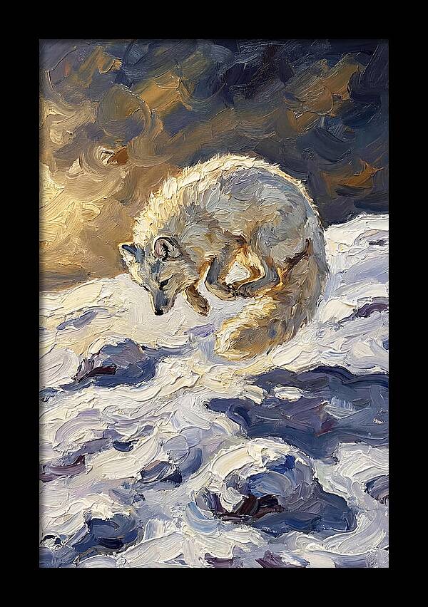 Arctic Fox Pouncing Into Snow