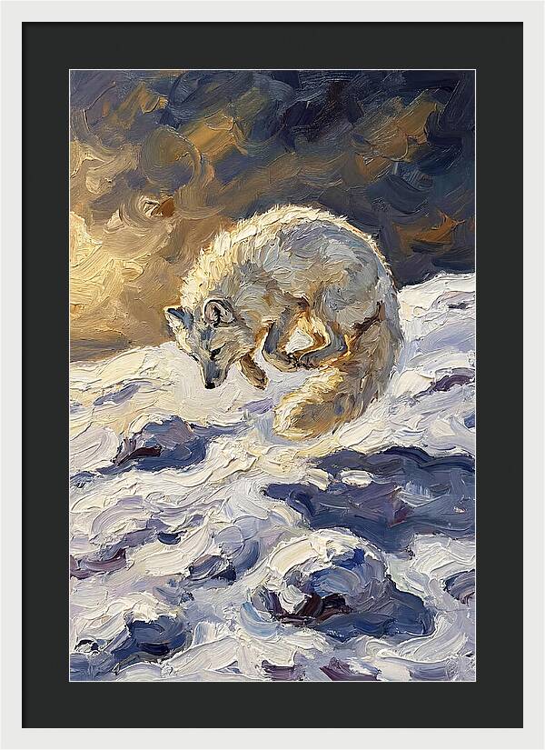 Arctic Fox Pouncing Into Snow