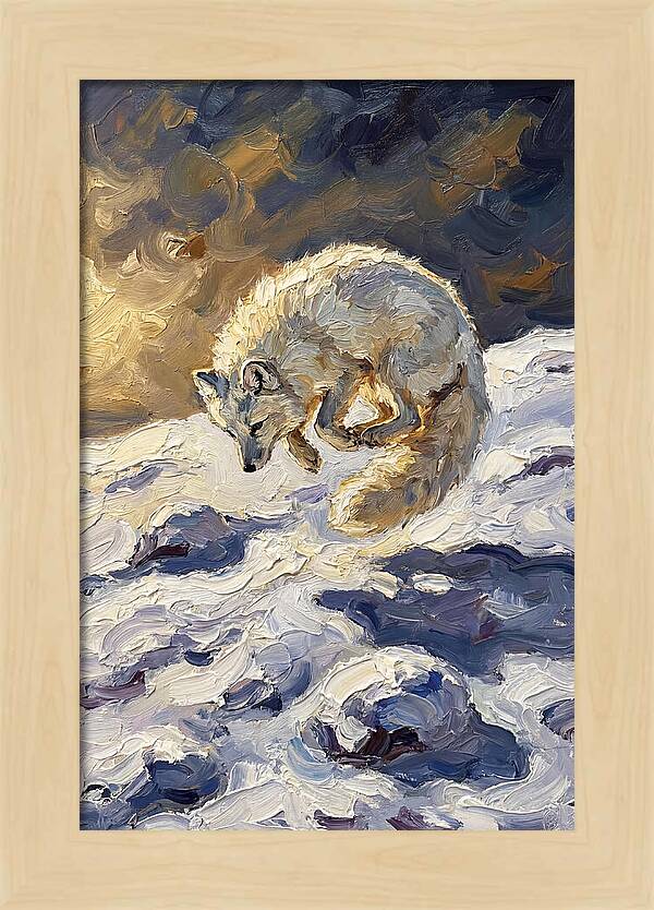 Arctic Fox Pouncing Into Snow