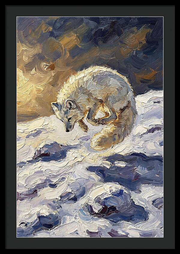 Arctic Fox Pouncing Into Snow