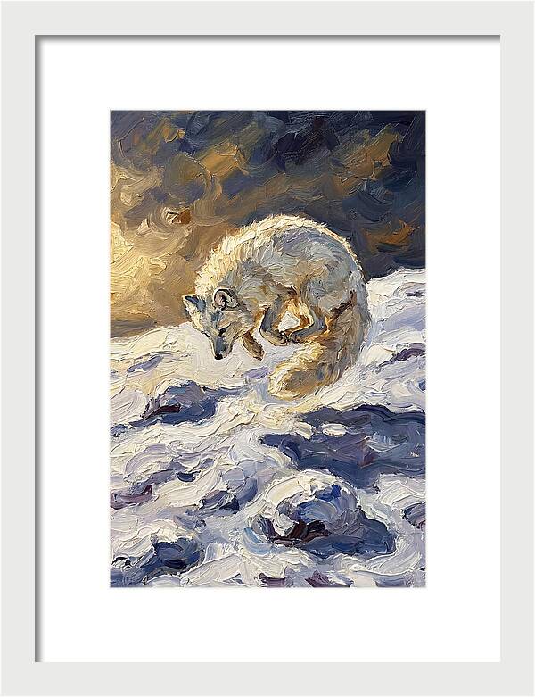 Arctic Fox Pouncing Into Snow