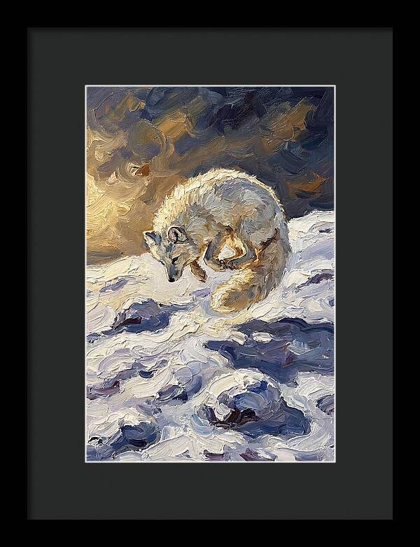 Arctic Fox Pouncing Into Snow