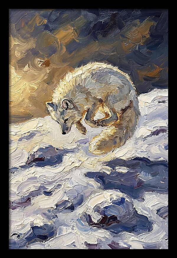 Arctic Fox Pouncing Into Snow