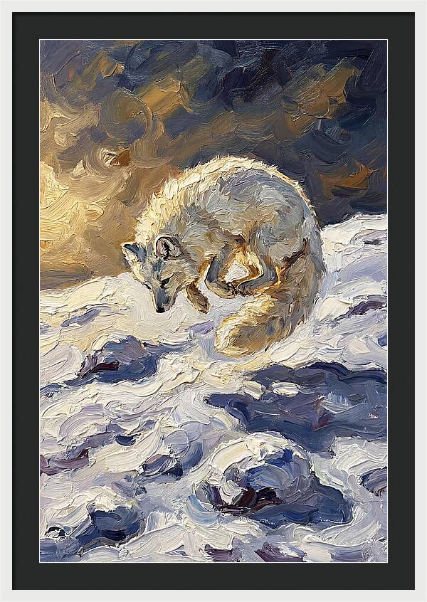 Arctic Fox Pouncing Into Snow