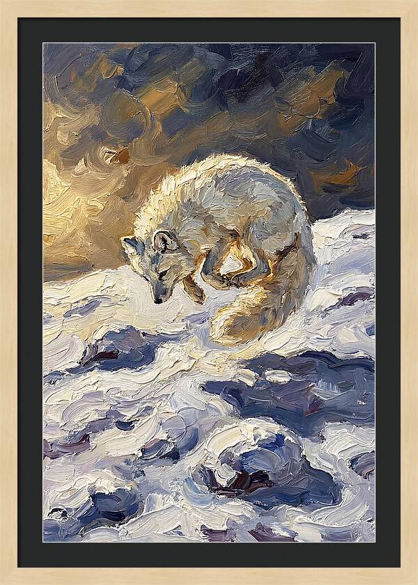 Arctic Fox Pouncing Into Snow