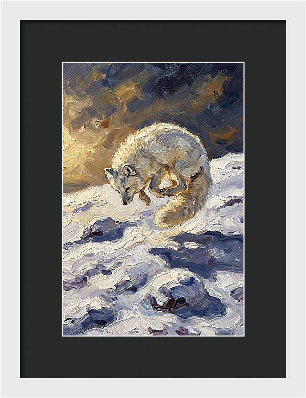Arctic Fox Pouncing Into Snow