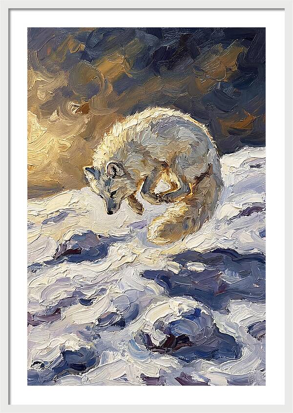 Arctic Fox Pouncing Into Snow