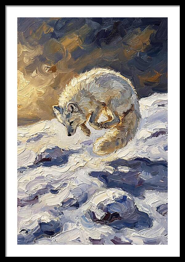 Arctic Fox Pouncing Into Snow