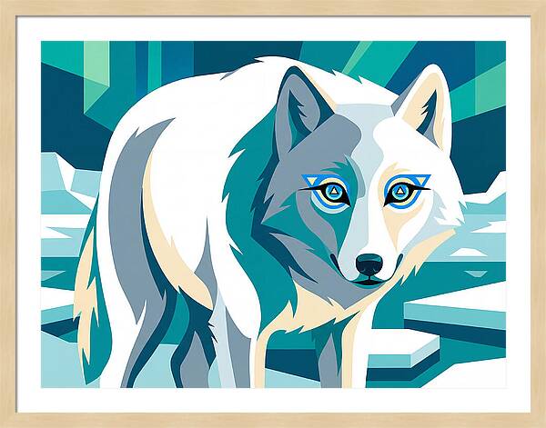 Arctic Wolf In Vibrant Colors