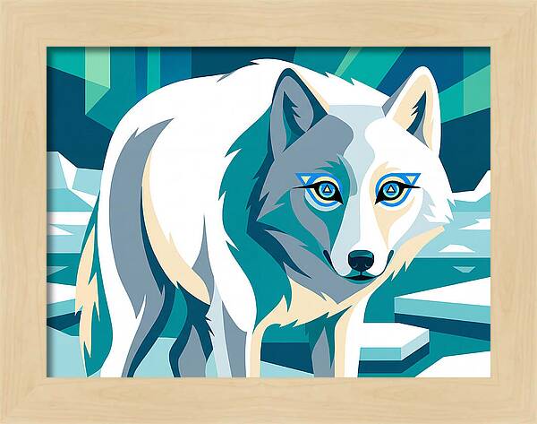 Arctic Wolf In Vibrant Colors
