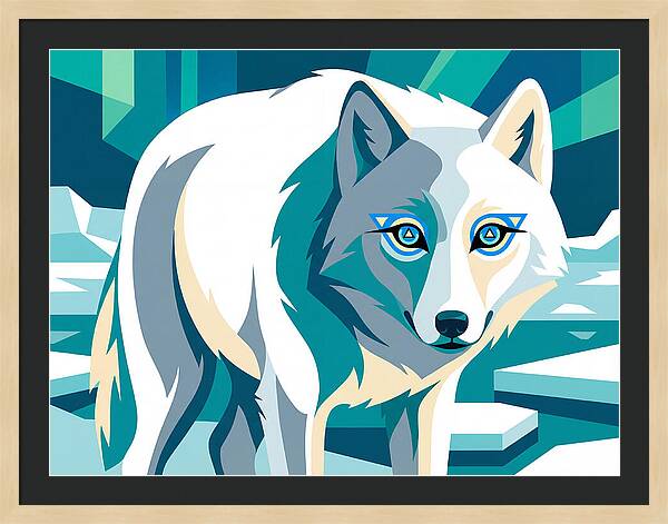 Arctic Wolf In Vibrant Colors