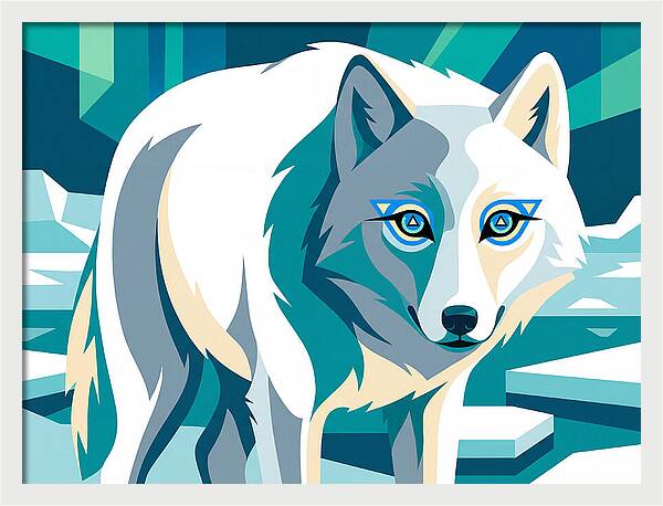 Arctic Wolf In Vibrant Colors