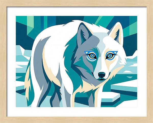 Arctic Wolf In Vibrant Colors