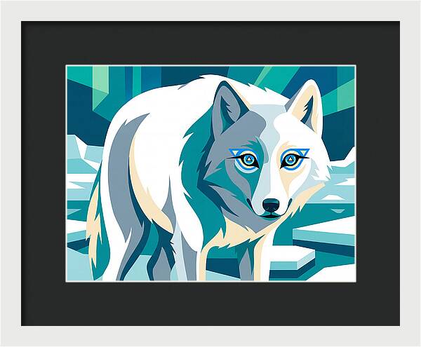 Arctic Wolf In Vibrant Colors