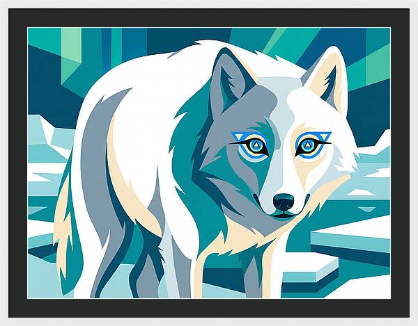 Arctic Wolf In Vibrant Colors