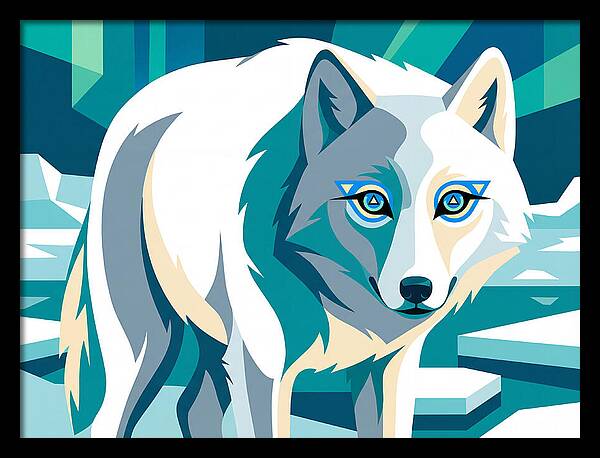 Arctic Wolf In Vibrant Colors